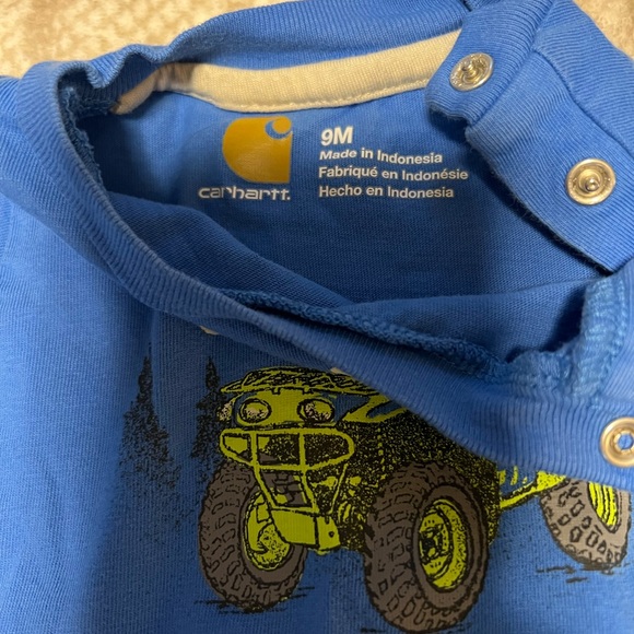 Size 9 Month Infant Carhartt Rough & Tough Quad Onesie EUC - Picture 5 of 7